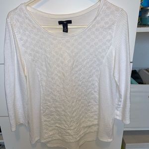 White Lacey 3/4 sleeved top